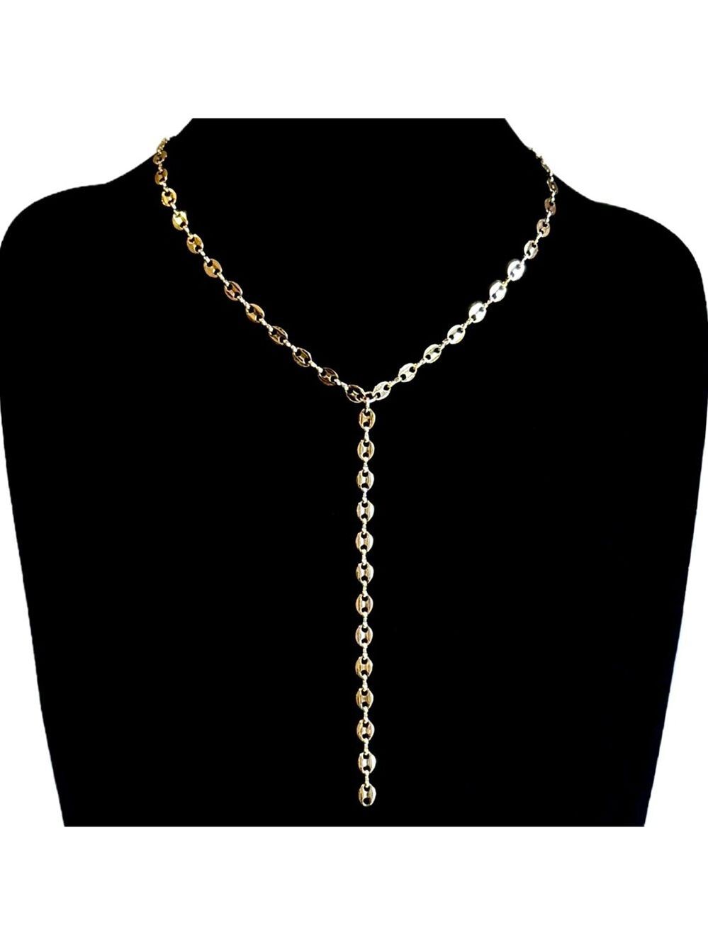 EXPRESS Gold Tone Lariat Chain Necklace NWT - Picture 5 of 6